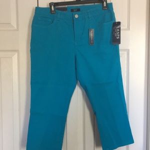 Chaps denim turquoise capris